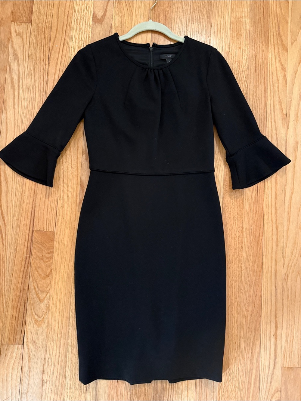 J. Crew Black Long Sleeve Sheath Dress